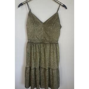 Glitter Dress Gold Women's Short Spaghetti Strap Size 9